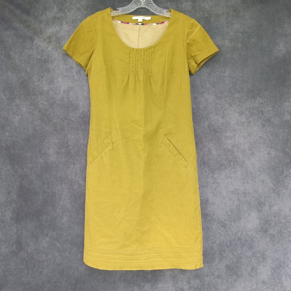 Boden Mustard Yellow Short Sleeve Midi Dress